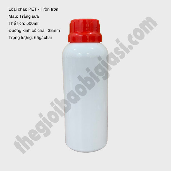 CHAI NHỰA PET TRÒN TRƠN 500ML