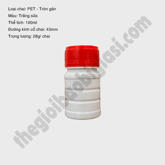 CHAI NHỰA PET TRÒN GÂN 100ML