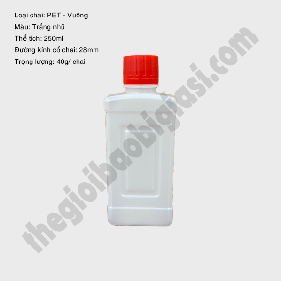 CHAI NHỰA PET VUÔNG 250ML