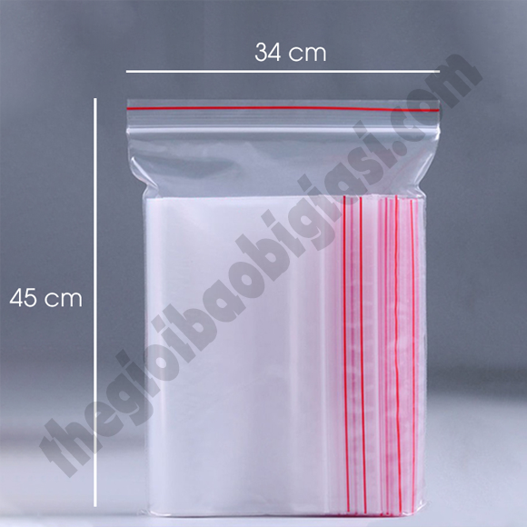 TÚI ZIPPER CHỈ ĐỎ (34 x 45)