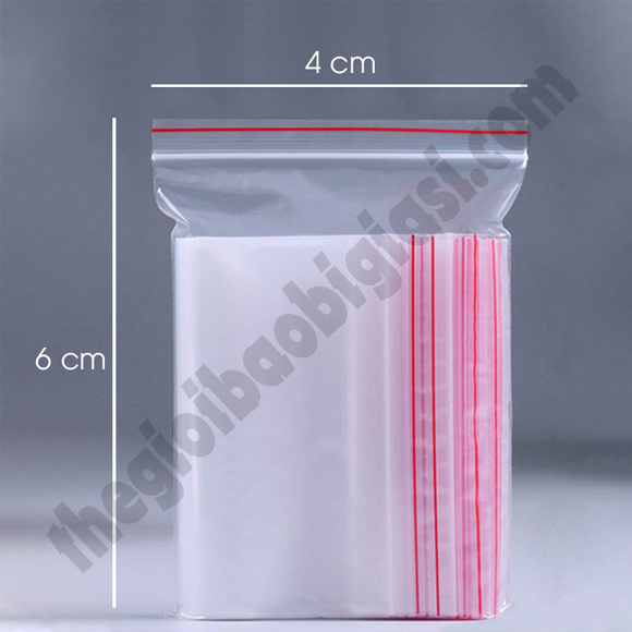 TÚI ZIPPER CHỈ ĐỎ (4 x 6)