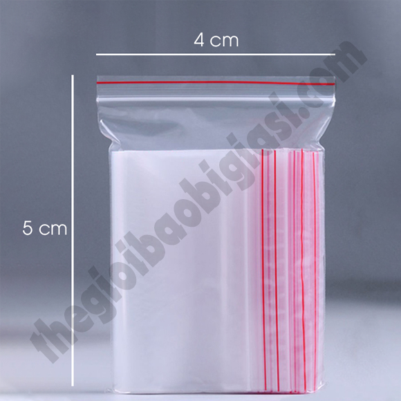 TÚI ZIPPER CHỈ ĐỎ (4 x 5)