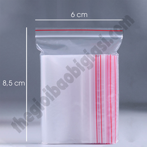 TÚI ZIPPER CHỈ ĐỎ (6 x 8.5)
