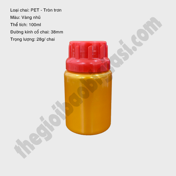 CHAI NHỰA PET TRÒN TRƠN 100ML